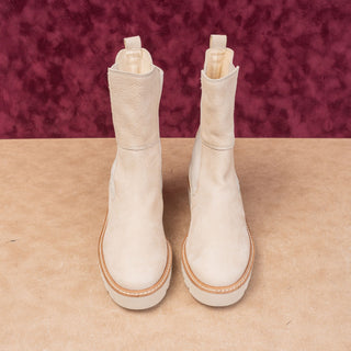 Paul Green Women James Beige Leather Festival Fashion Chelsea Boots 6.5US AUS 4