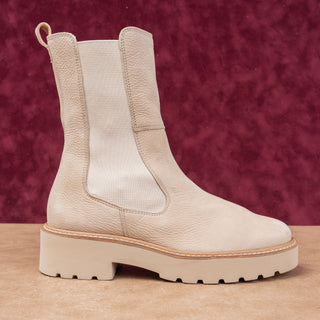 Paul Green Women James Beige Leather Festival Fashion Chelsea Boots 6.5US AUS 4