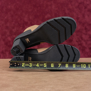 Sorel Women dacie Tan Black Leather Heel Back Zip Ankle Boots sz 10