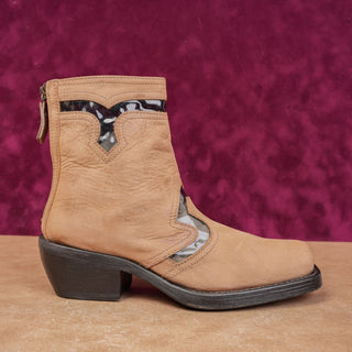 AGL Women Brown Leather Western Moto Festival Ankle Boots sz 6-6.5US EUR 37