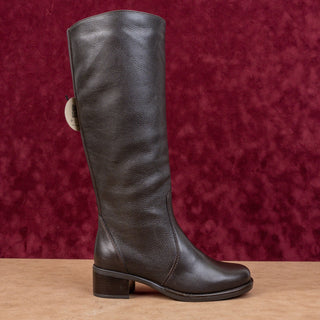 La Canadienne Women Bingo Brown Leather Waterproof Riding Slip Knee Boots sz 5