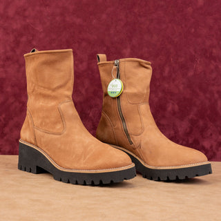 Paul Green Women Newbury Brown Grain Nubuck Combat Boots sz 10US Austrian 7.5