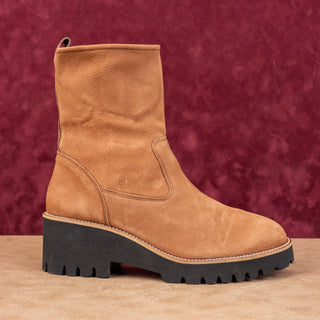 Paul Green Women Newbury Brown Grain Nubuck Combat Boots sz 10US Austrian 7.5