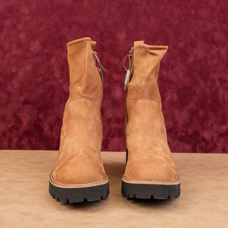 Paul Green Women Newbury Brown Grain Nubuck Combat Boots sz 10US Austrian 7.5