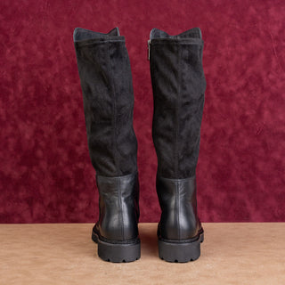 Aquatalia Women Black Riding Leather Weatherproof Comfort Fashion Boots sz 8.5