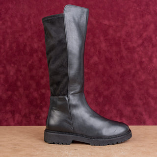 Aquatalia Women Black Riding Leather Weatherproof Comfort Fashion Boots sz 8.5