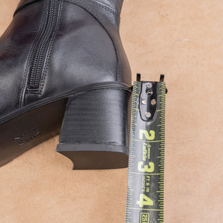 Naturalizer Women Sterling Black Leather Wide Calf Riding Buckle Knee Boots 7.5