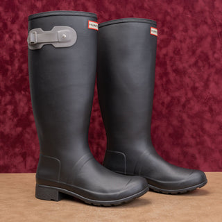 Hunter Women Original Tour Festival Black Wellies Rain Rubber Boots 9US EUR40