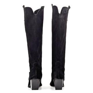 Zigi Women Valeska Black Suede Western Cowboy Knee Boots size 9US EUR 39