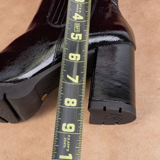 Paul Green Wmn Half Dressy Office Black Patent Leather Boots 9.5US Austrian 7