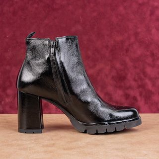 Paul Green Wmn Half Dressy Office Black Patent Leather Boots 9.5US Austrian 7