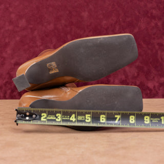 Jeffrey Campbell Checkma Retro Vintage Square Toe Zip Faux Leather Boots sz 6