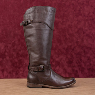 Frye Women Phillip Dark Brown Leather Wide Calf Zip Equestrian Riding Boots 6.5