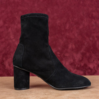 Stuart Weitzman Women Yuliana 60 Black Suede Slip-on Chelsea Dress Boots sz 9.5
