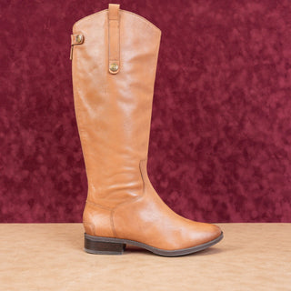 Sam Edelman Women Penny Riding Equestrian Tall Tan Leather Boots size 10