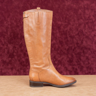 Sam Edelman Women Penny Riding Equestrian Tall Tan Leather Boots size 10