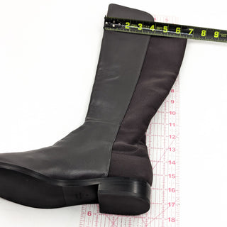 Stuart Weitzman Women Keelan City Grey leather Stretch Panel Knee boots size 8.5