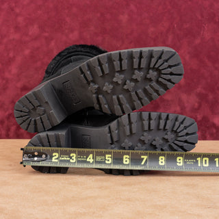 André Assous Women Milana Black Suede Square Toe Faux Shearling Boots size 6