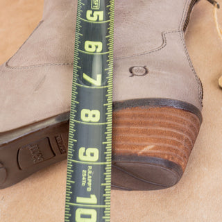 Born Women Wynd Taupe Leather Zip Western Cowboy Ankle Boots sz 9.5