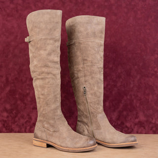 KORK-EASE Women Addison Taupe Distress Suede OTK Comfort Boots Sz 7.5