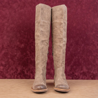 KORK-EASE Women Addison Taupe Distress Suede OTK Comfort Boots Sz 7.5