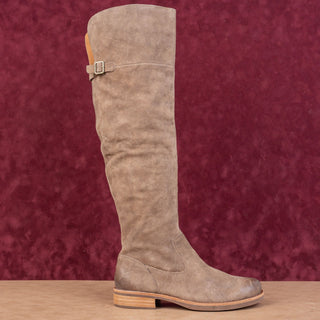 KORK-EASE Women Addison Taupe Distress Suede OTK Comfort Boots Sz 7.5