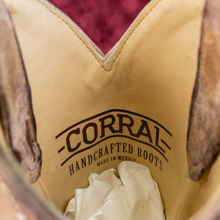 Corral Women Brown Crater Bone Embroidery Western Cowboy Boots sz 5.5