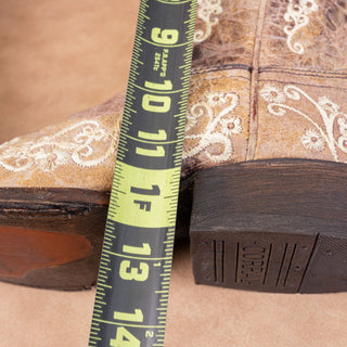 Corral Women Brown Crater Bone Embroidery Western Cowboy Boots sz 5.5