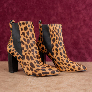 Vince Camuto Women Cheeta Heel Slip-on Party Pointy Toe Ankle Boots sz 8.5