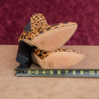 Vince Camuto Women Cheeta Heel Slip-on Party Pointy Toe Ankle Boots sz 8.5
