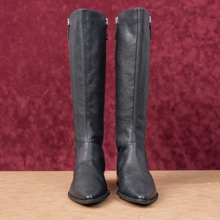 Linea Paolo Women Jackie Dress Office Black  Leather Zip Fashion Tall Boots 9