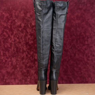 Frame Paris Women Le Mueholland Black Leather OTK Fashion Boots 7.5US EUR38