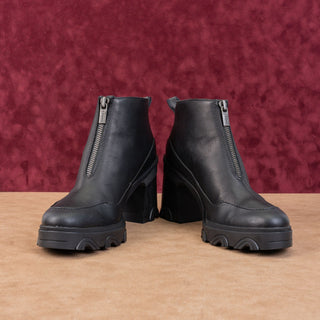 Sorel Women Brex Waterproof Black Leather Platform Chelsea Ankle Boots sz 11