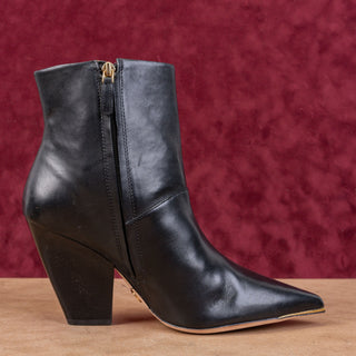 Tory Burch Women Lila 90mm Black Leather Western Ponity Toe Boots Sz 11