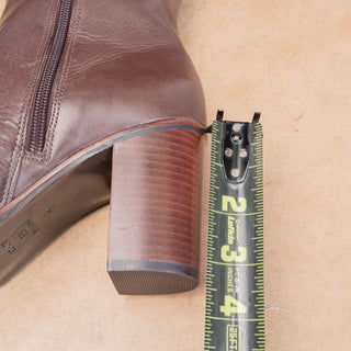 Schutz Women Brown Leather Fashion Party Pointy Zip Toe Knee Boots sz 9
