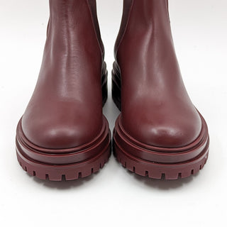 Gianvito Rossi Women Chester Burgundy Leather Chelsea Boots size 6US 36EU