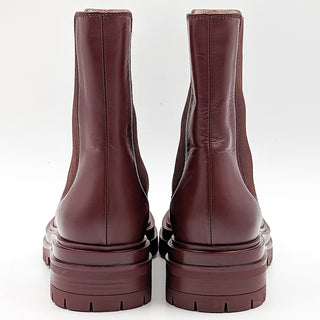 Gianvito Rossi Women Chester Burgundy Leather Chelsea Boots size 6US 36EU