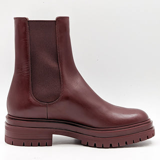 Gianvito Rossi Women Chester Burgundy Leather Chelsea Boots size 6US 36EU