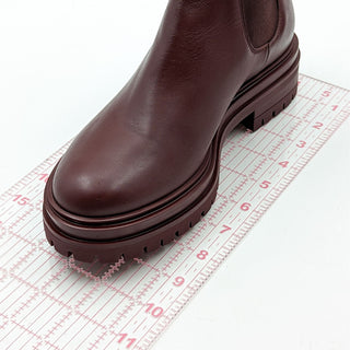 Gianvito Rossi Women Chester Burgundy Leather Chelsea Boots size 6US 36EU