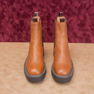 Sam Edelman Women Laguna Brown Leather Comfort Chelsea Boots sz 7US EUR37