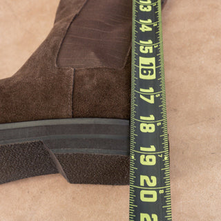 Donald J Pliner Wmn Naala Stretch Calf Brown Suede Slip Comfy Knee Boots sz 9.5