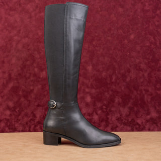 Aquatalia Women Roksana Weatherproof Black Leather Fashion Knee Boots sz 10