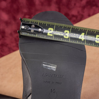 Aquatalia Women Roksana Weatherproof Black Leather Fashion Knee Boots sz 10