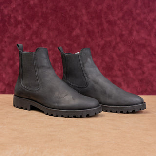 Thursday Boot Women Legend Black Matte Leather Slip-on Elastic Chelsea Boots 9.5
