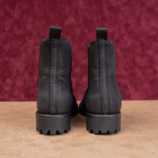 Thursday Boot Women Legend Black Matte Leather Slip-on Elastic Chelsea Boots 9.5