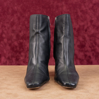 Franco Sarto Women Flexa Black Leather Bliss Square Toe Zip Ankle Boots sz 10