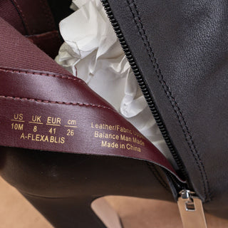 Franco Sarto Women Flexa Black Leather Bliss Square Toe Zip Ankle Boots sz 10