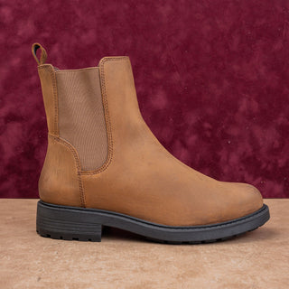 Clarks Women Orinoco Low Brown Leather Ankle Chelsea Fashion Boots 7.5US EUR38