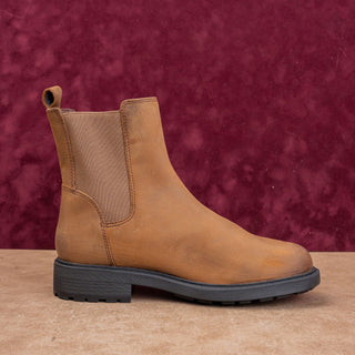 Clarks Women Orinoco Low Brown Leather Ankle Chelsea Fashion Boots 7.5US EUR38