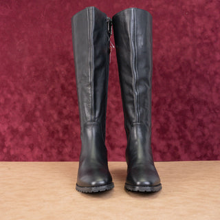 Blondo Women Starling Black Leather Waterproof Lug Block Heel Knee Boots sz 8.5